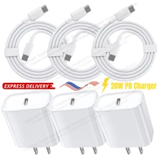 Lot 3X USB-C Fast Charger Cable 20W Power Adapter For iPhone 11 12 13 14 Pro Max