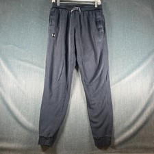 Under Armour Womens Jogger Pants Size M Navy Blue Lined Tapered Leg Drawstring