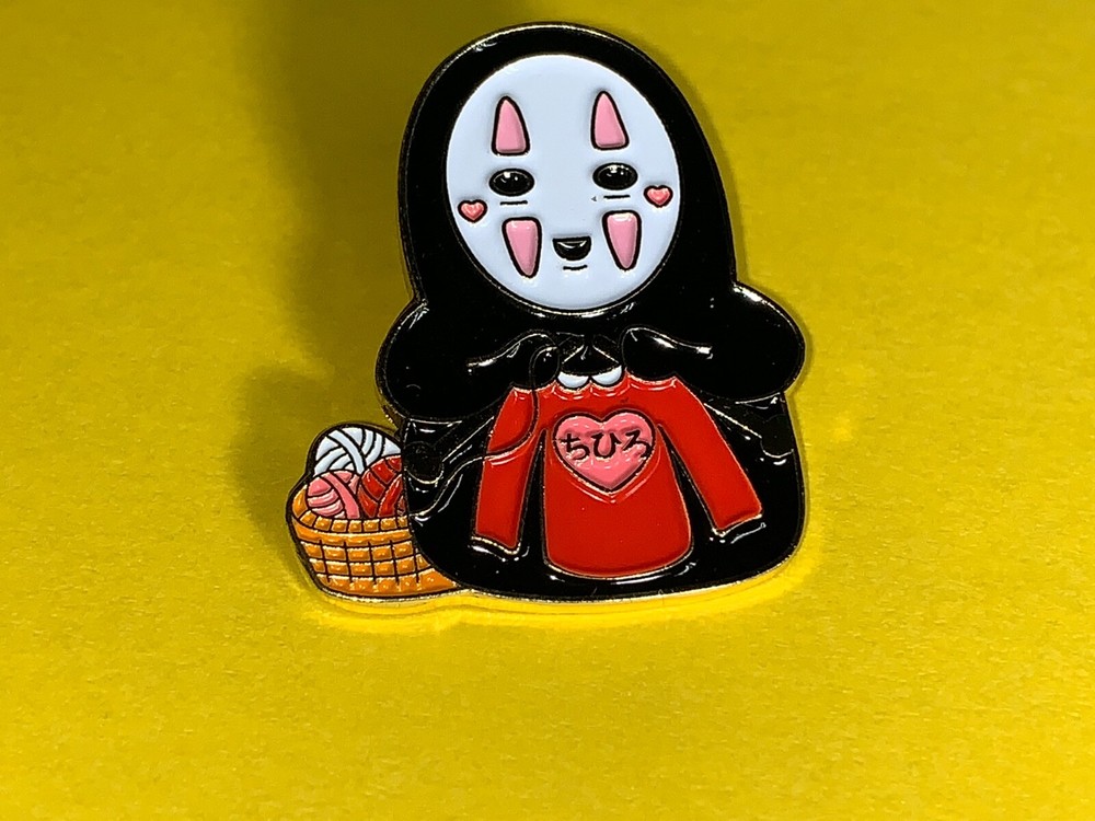 Spooky Halloween Ghost Sweater Enamel Pins in Red and Black