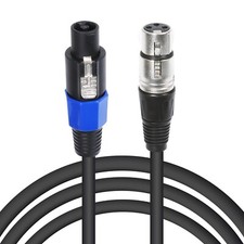 Speakon Type Plug to 3 Pin XLR Female Extension Speaker Cable 16 Gauge Mic Wire