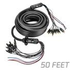 PRV Audio SNAKE 10RCA-50 Car Audio 50 Ft Medusa Cable 10 RCA Channels + 3 power
