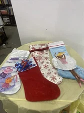 LOT OF 4 Christmas Stockings Ballerina, Spider-Man, Peppa Pig