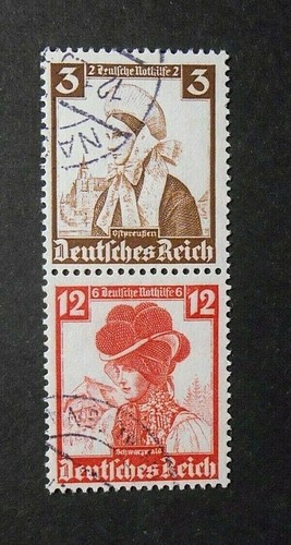 GERMANY,GERMANY EMPIRE seals 1935 costumes 12pf +3pf USED Mic.S235