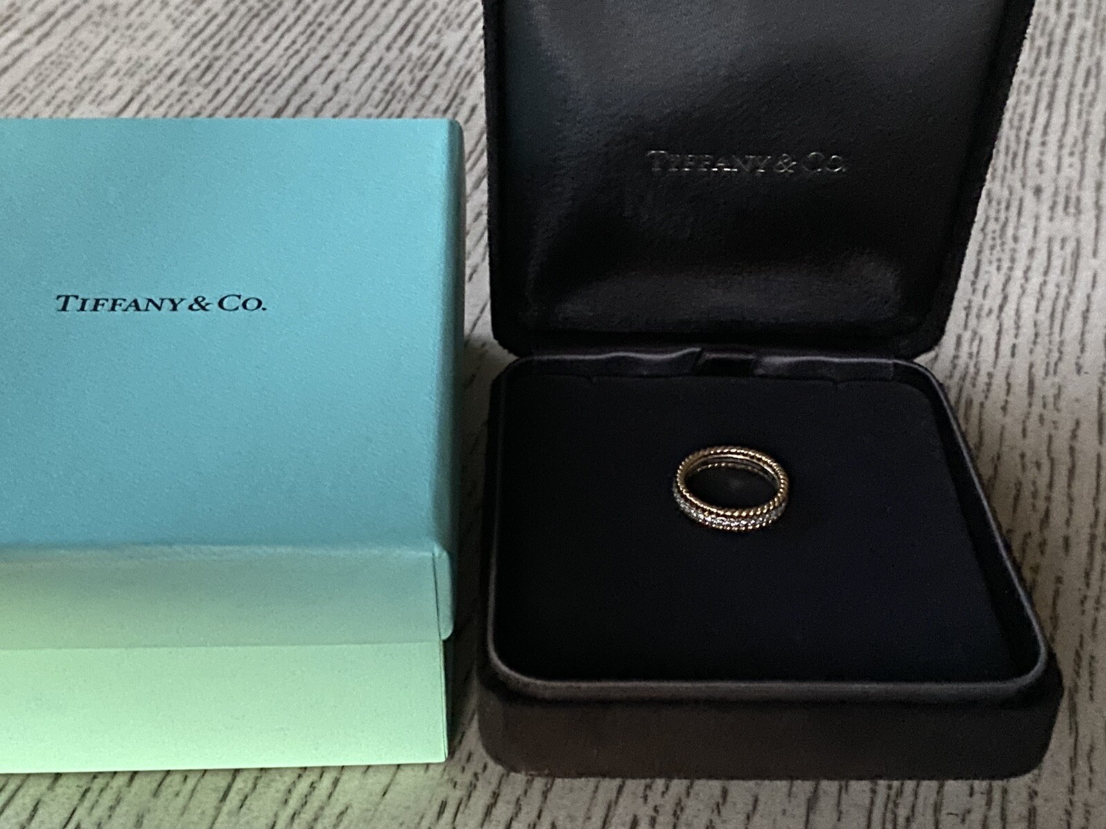 MIB 100%AUTH Tiffany & Co. Schlumberger Rope Two-row Diamond Ring US ...