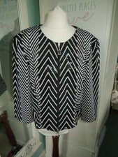 Joeseph Ribkoff Trends Sequined Stripe Jacket Front Zipper Size L