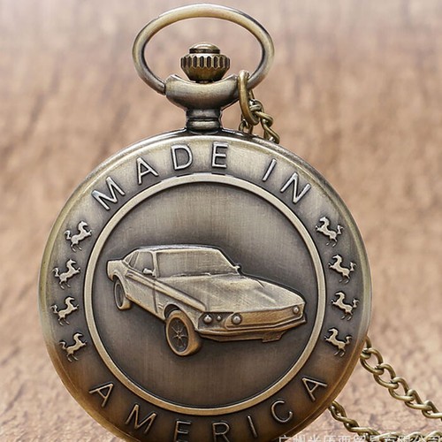 Watch Bronze Movement Van Car Pocket Steampunk Necklace Chain Watches Quartz - Picture 22 of 34