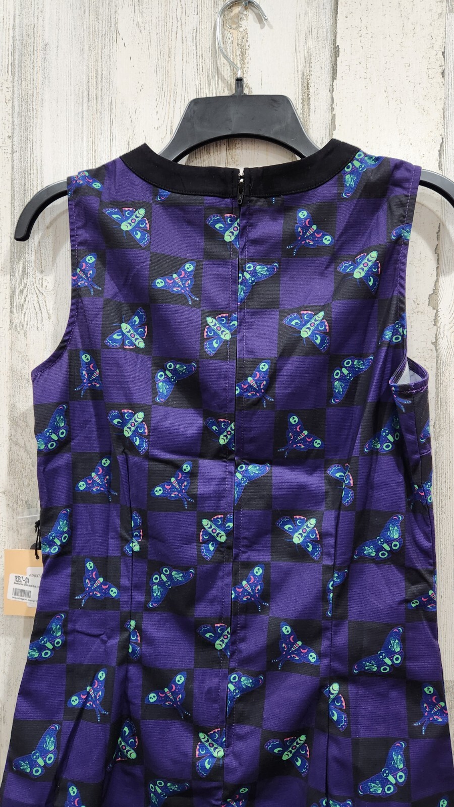 SMAK PARLOUR Death Head Moth 1960's Shift Dress Purple & Black Size SMALL**NWT**