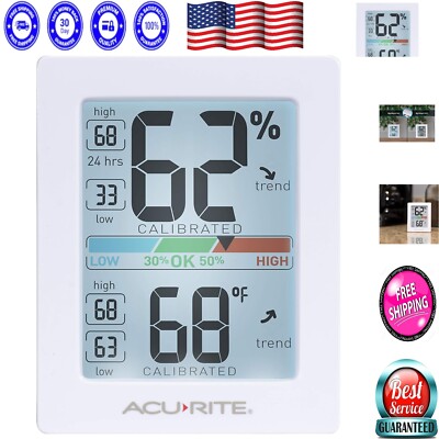 Battery-Powered Hygrometer with Backlight for Instant Humidity & Temp Readings
