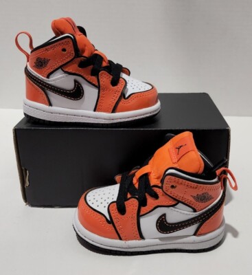Nike Air Jordan 1 Mid Turf Orange Toddler Sz 3C NEW BQ6933 802 NoLid
