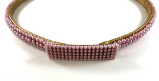 Pink Pearl Belt  24"- 30"  Goldtone  Vintage 1950s  Used  Very Good