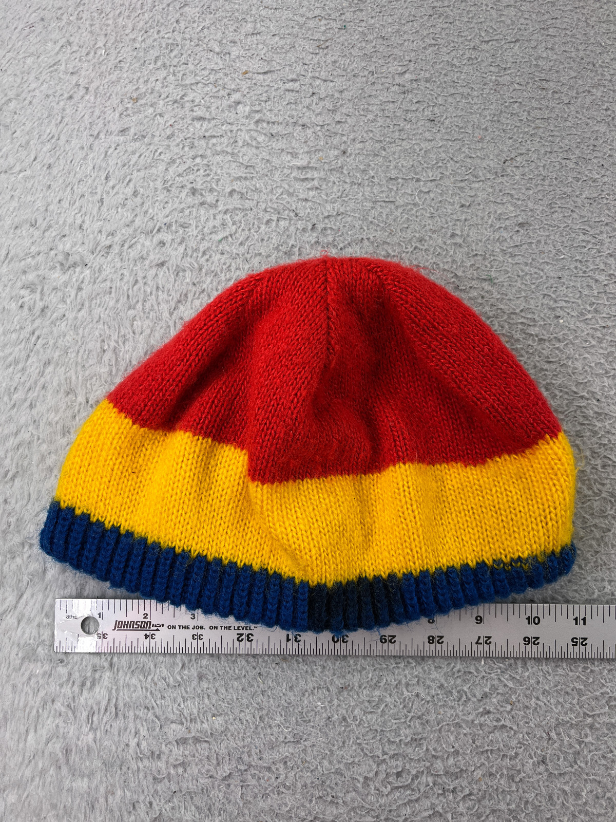 Cozy Acrylic Knit Beanie for Adults - Winter Ski Camp Trail Hat in Red Blue Yellow-image