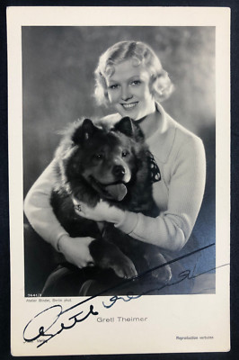 Autograph Gretl Theimer (1910-1972) Viennese movie star 1930s 2 hearts in 3/4 time
