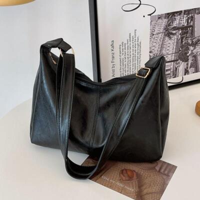Damen PU Leder Beuteltasche Tasche Vintage Pendler Schulter Crossbody Handtasche