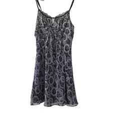 Vintage Oscar De La Renta Cami slip dress Mini Size S Whimsy Goth Y2K black Wht