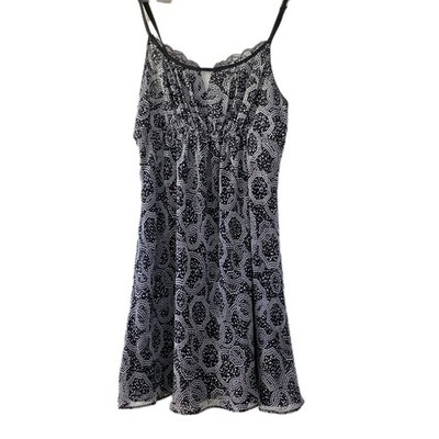 Vintage Oscar De La Renta Cami slip dress Mini Size S  Whimsy Goth Y2K black Wht