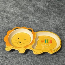 tiny footprint by Sandra Magsamen Lion 2 Serving kids plate EUC 11x7"