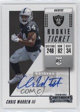2018 Panini Contenders Rookie Ticket Auto Chris Warren III #167 Auto g0d