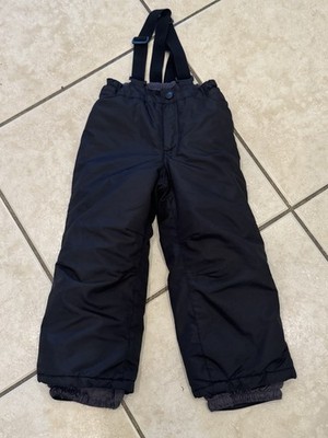 PULSE KIDS SNOW BIB BLACK POCKETS ZIPPER WATERPROOF ADJUSTABLE LINED SIZE 4T