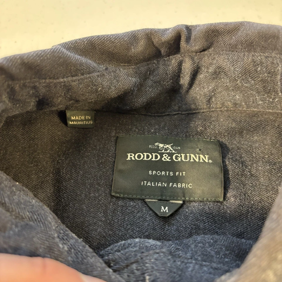 Rodd & Gunn Mens Sports Fit Soft Solid Flannel Button Up Shirt M Preppy Casual - Image 4 of 4