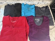 5 Grey's Anatomy Scrub Tops, Women's Small, Professional Wear By Barco, Lot