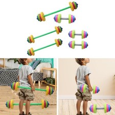 2 Pieces Kids Dumbbell Toy Exercise Toy Powerlifting Home Playset Lifting