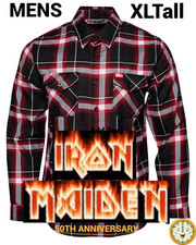 DIXXON x IRON MAIDEN-50th ANNIVERSARY Collab Flannel Shirt-Men's XL Tall