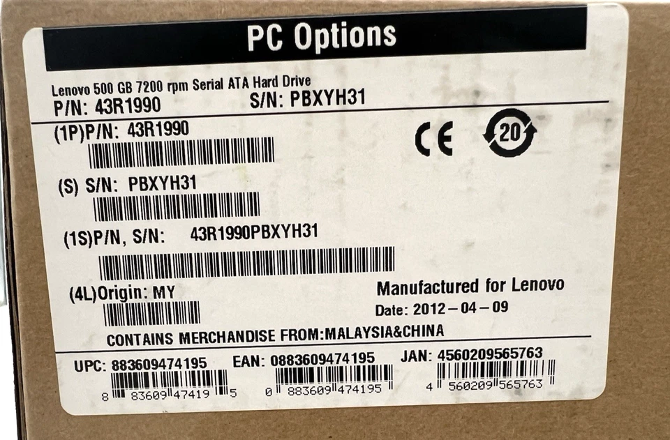 Lenovo 500GB 7200 rpm Serial ATA Hard Drive 43R1990 - Image 3 of 4