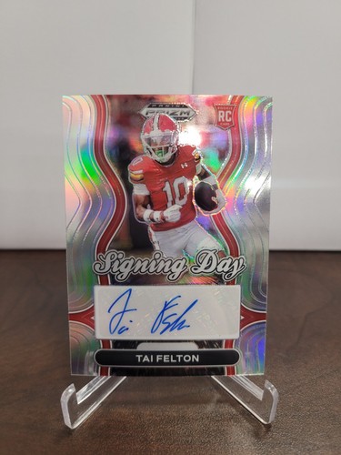 2025 Panini Prizm Draft Picks- Tai Felton Silver Holo Rookie "Signing Day" Auto