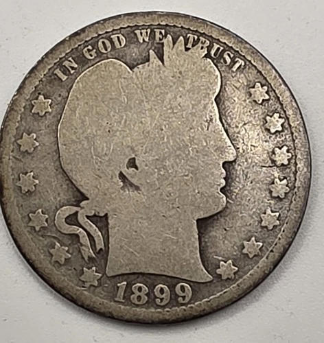 《Silver》1899-S USA BARBER QUARTER -- .1808 OZ of SILVER!!!