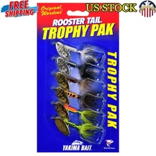 Trophy Fishing Lure Kit Worden's Rooster Tail Spinner Spinnerbait 6 Count 1/8 Oz