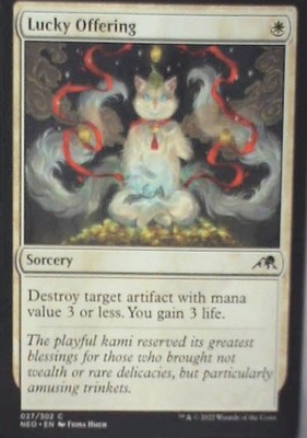 Lucky Offering - Kamigawa: Neon Dynasty: #27, Magic: The Gathering Nm C359