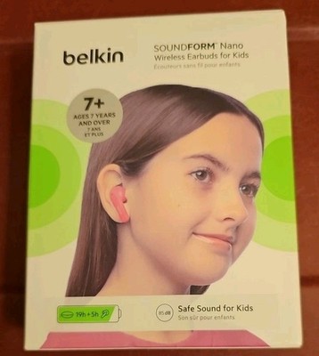 Belkin SoundForm Nano Kids Bluetooth Earbuds Wireless   Pink - FREE SHIPPING!