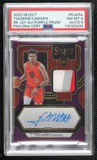 2023-24 Select Rookie Jersey Purple Prizm 20/99 Toumani Camara PSA 8 Auto 0g90