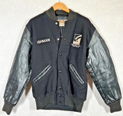 DeLONG USA Leather Wool Varsity Jacket M Vintage Letterman