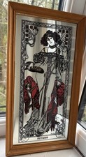 Vintage ‘Autumn’ Mirror Seasons Alphonse Mucha Art Nouveau Framed