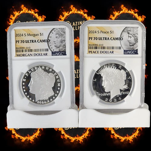 2024 S Morgan & Peace Silver Dollar $1 NGC PF70 Ultra Cameo #010 Matching (E010)