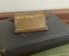 Park Sherman Co. Brass Roller Desk Perpetual Calendar Vintage