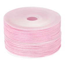 2pcs Twisted Nylon Twine Thread Beading Cord 1.5mm 20M/65 Feet String, Pink