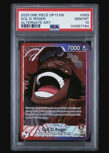Gol D. Roger OP13-003 Carrying on His Will Leader Foil Alternate Art PSA 10