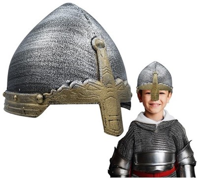 Boys Plastic Medieval Crusader Helmet Templar Knight Helm Costume