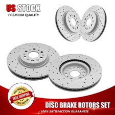 Front & Rear Drilled Brake Rotors For 2017-2025 Cadillac XT5/XT6 Buick Enclave