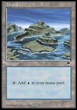 Island D - Heavy Play MTG Tempest