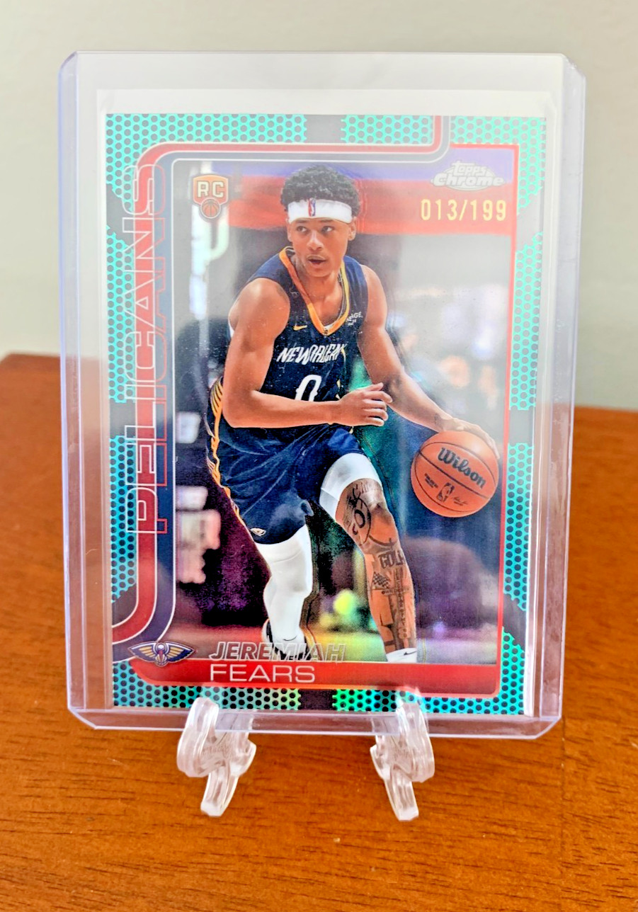 2025 26 Topps Chrome JEREMIAH FEARS #257 Basketball Aqua Refractor RC /199❗🔥