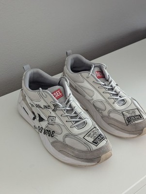 DIESEL White S-Serendipity Sport Sneakers Men's Low-top Leather and Jersey Shoes