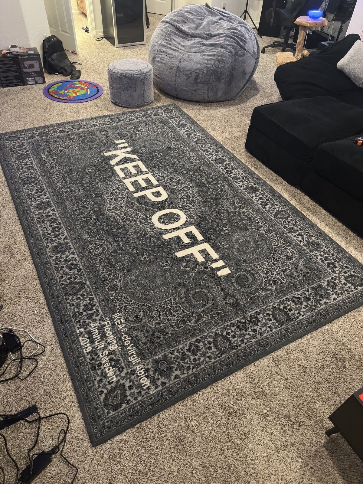 OFF WHITE IKEA RUG VIRGIL ABLOH 300cm x 200cm