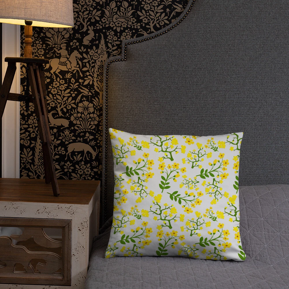 Spring Time Yellow Pillow