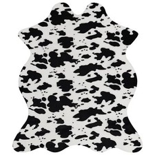Cute Cow Print Rug Black and White Small Faux Cowhide Rug Animal Print Cow Ru...