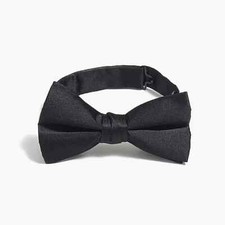 Pretied Black Bow Tie Polyester Adjustable Band Classic Formal, Server, Wedding