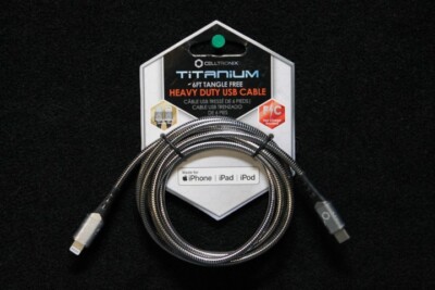 Titanium 6ft tangle free celltronix heavy duty APPLE TO USB-C  METAL  (232)
