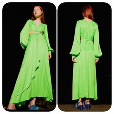 Farm Rio Lime Green Cut Out Maxi Dress Sz S